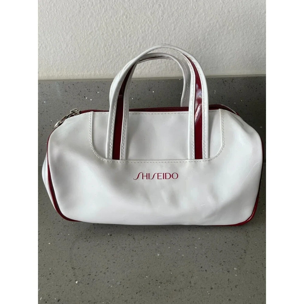 Shiseido white and red Cosmetic Pouch Bag Skincare READ